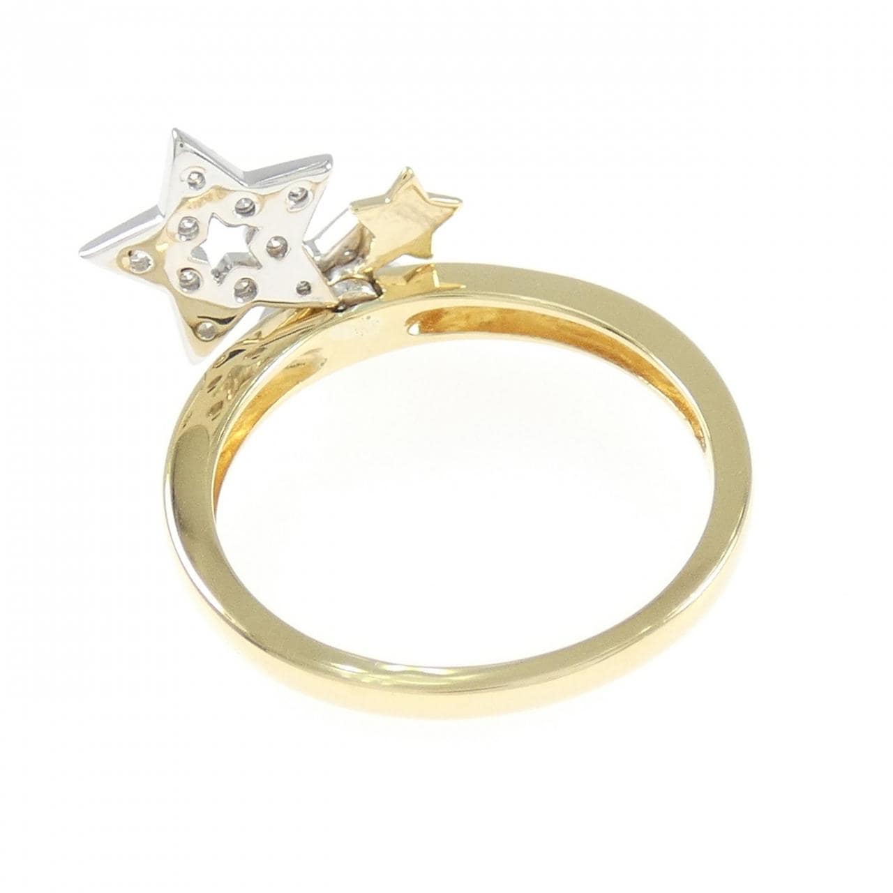 K18YG/K18WG スター ダイヤモンド リング