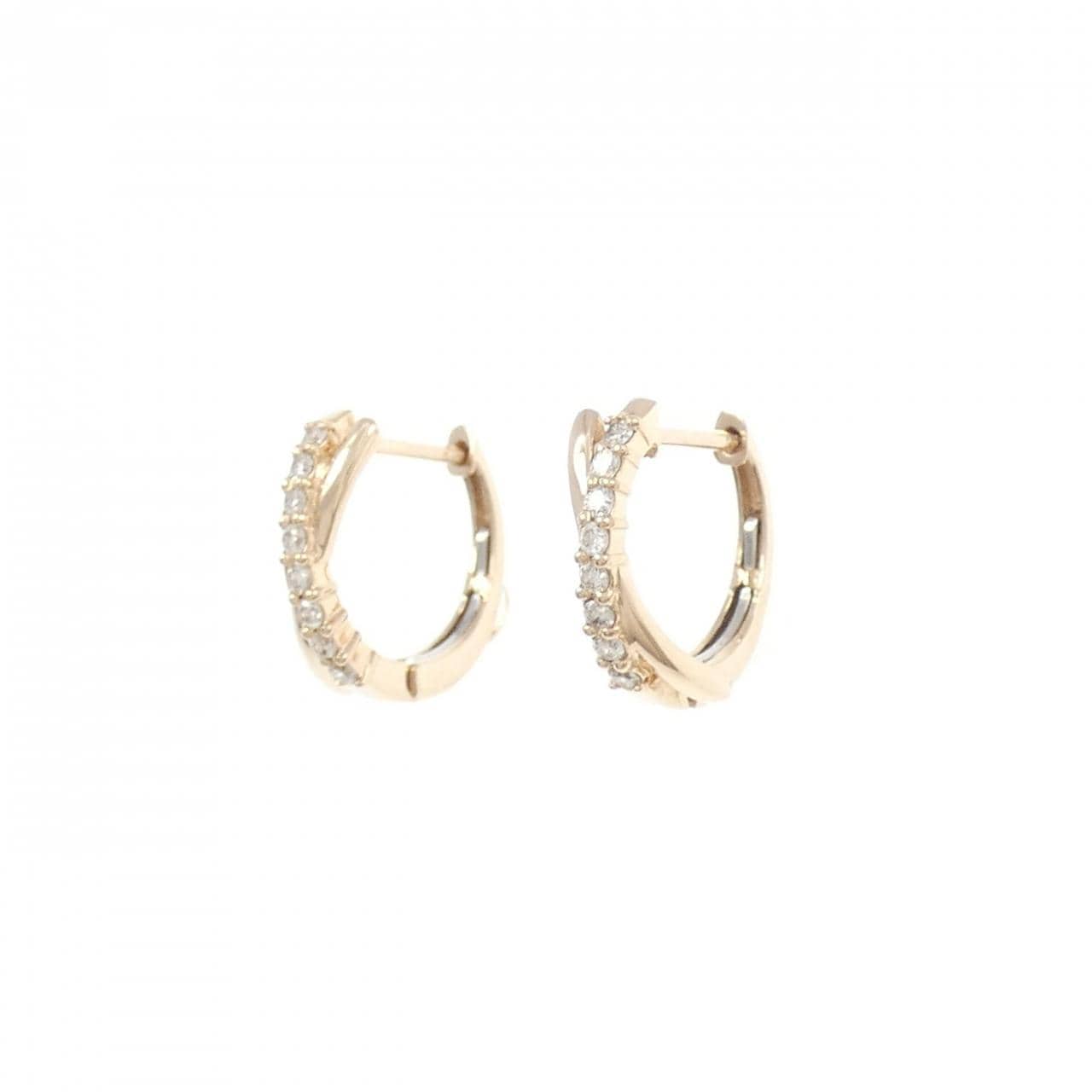 K18PG ダイヤモンド ピアス 0.10CT