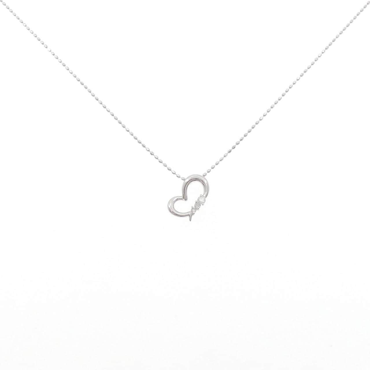 K10WG ハート ダイヤモンド ネックレス 0.04CT