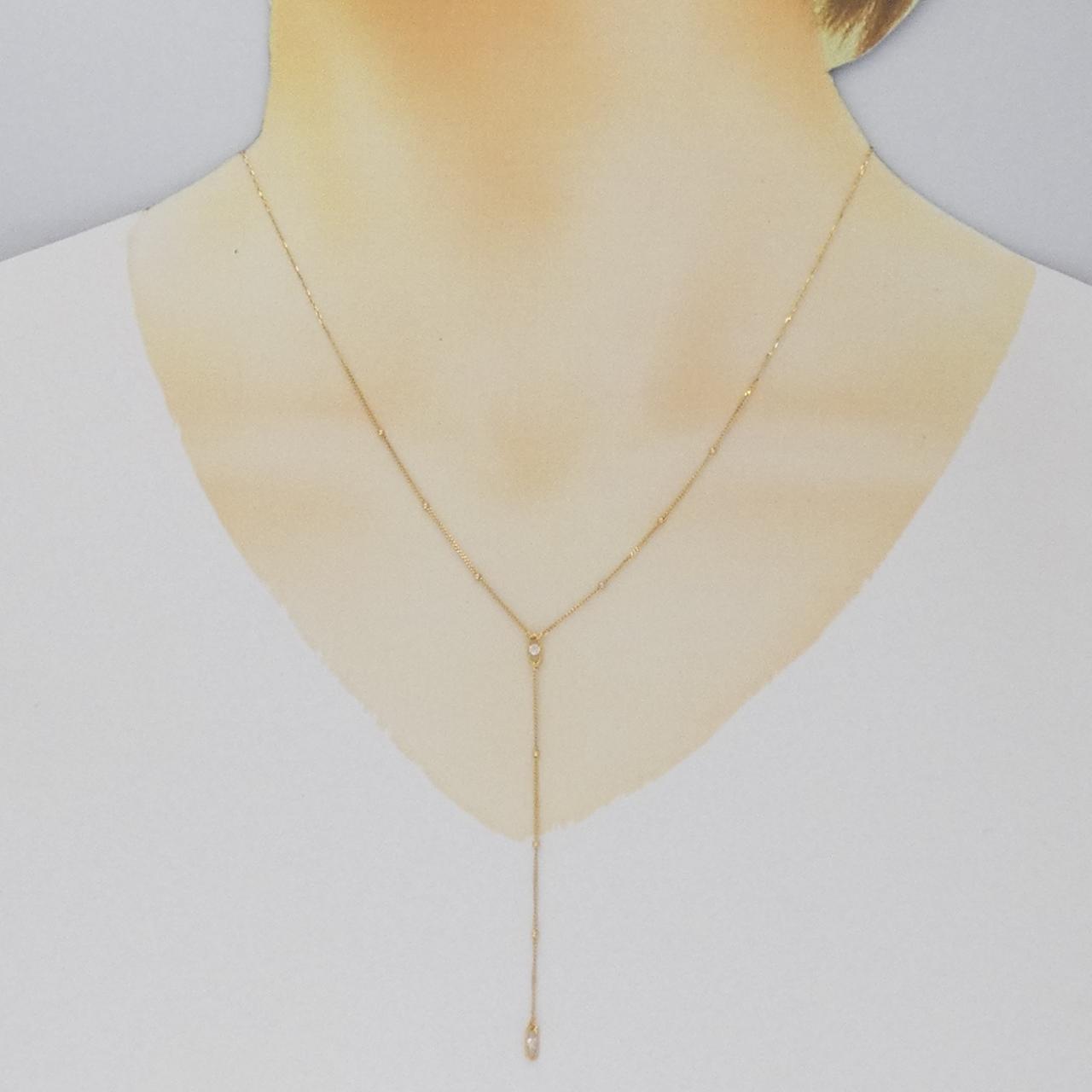 [新品] K18YG钻石项链 0.06CT
