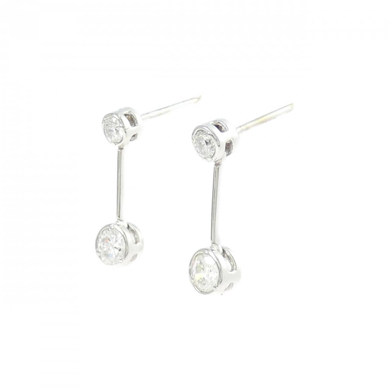 PT900/K14WG ダイヤモンド ピアス 0.50CT