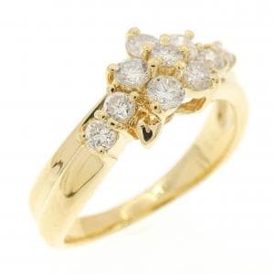 K18YG フラワー ダイヤモンド リング 0.50CT