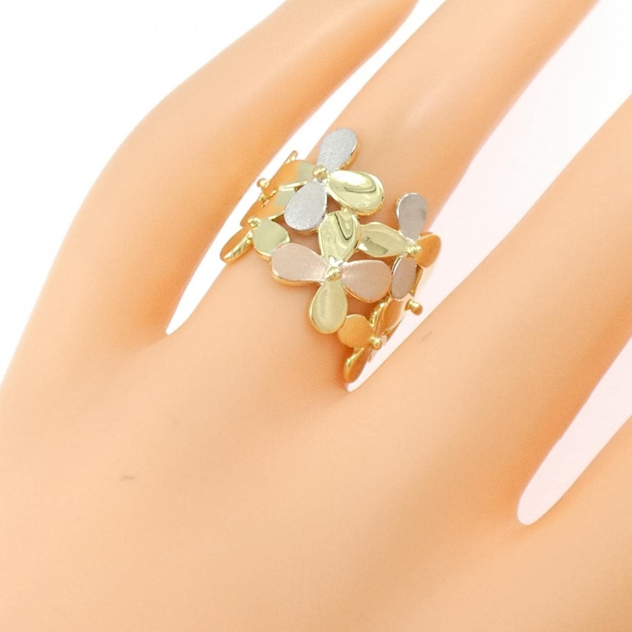 K18YG/PT900/K18PG フラワー リング