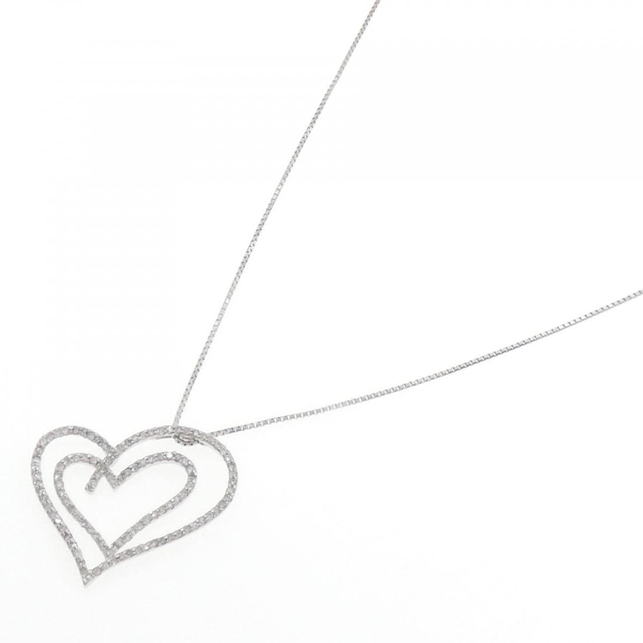 K14WG ハート ダイヤモンド ネックレス 0.61CT