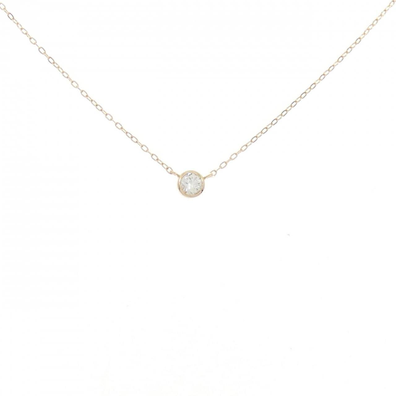 K18PG ソリティア ダイヤモンド ネックレス 0.11CT