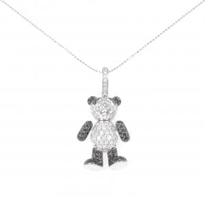 K18WG/K18BG パンダ ダイヤモンド ネックレス 0.92CT