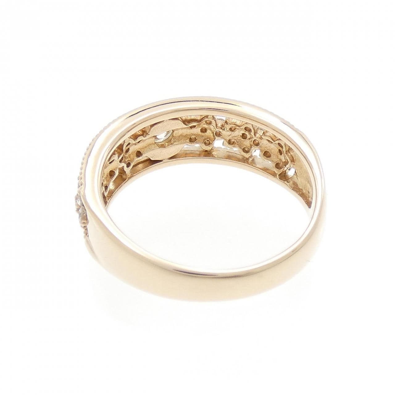 K18PG フラワー ダイヤモンド リング 0.150CT