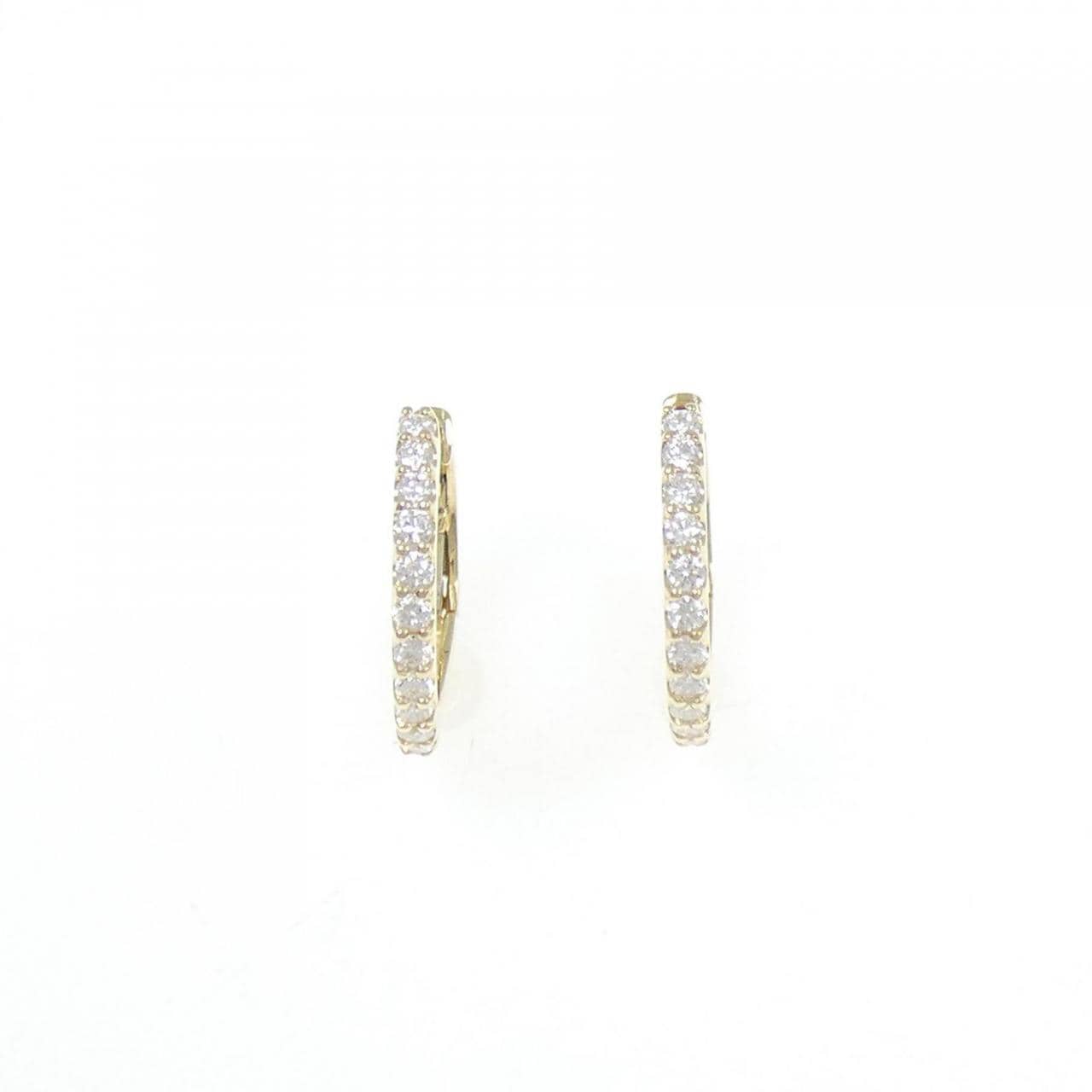 【新品】K18YG フープ ダイヤモンド ピアス 0.40CT