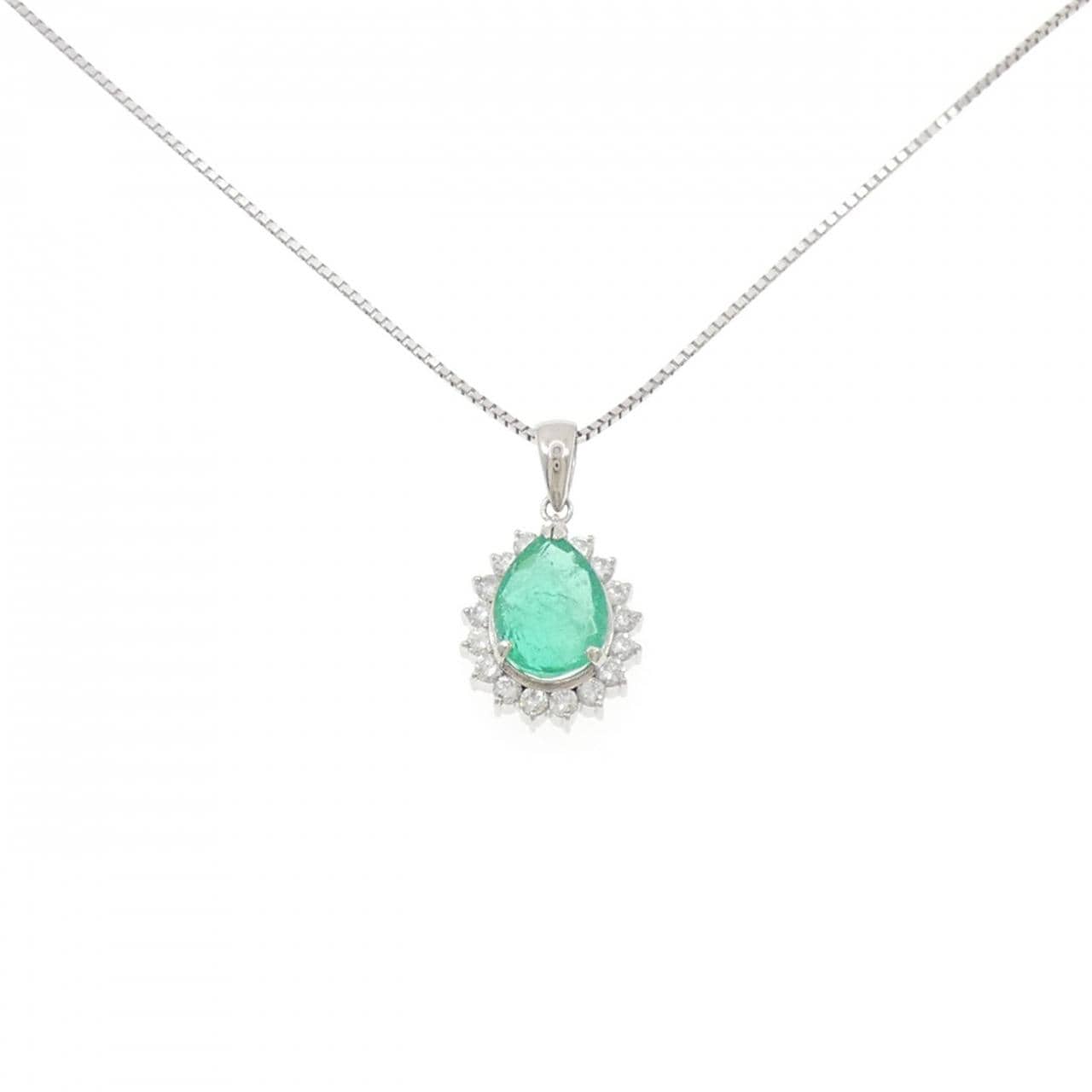 PT900/PT850 エメラルド ネックレス 2.93CT