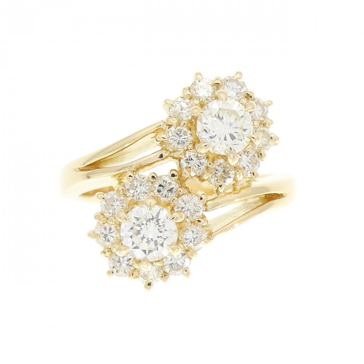 K18YG花朵钻石戒指1.05CT