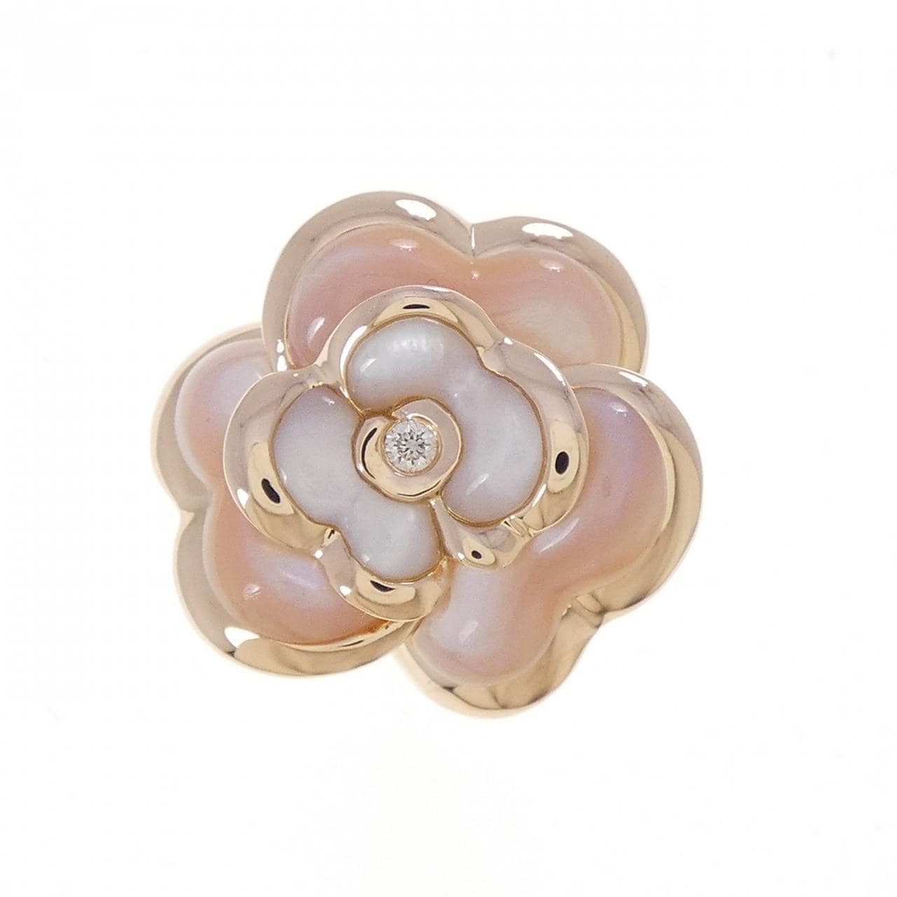 K18PG フラワー マザーオブパール リング