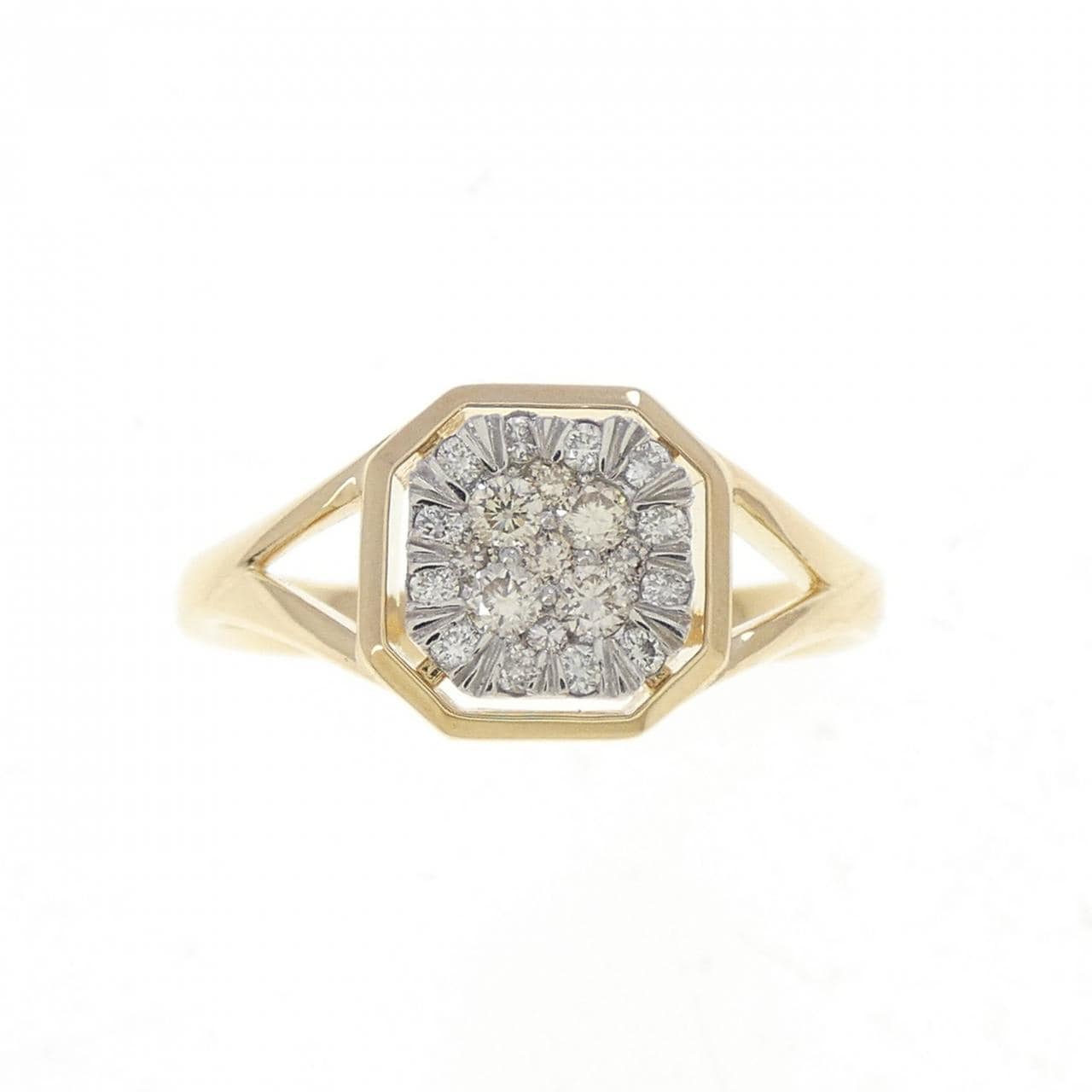 K18YG/PT900 ダイヤモンド リング 0.20CT