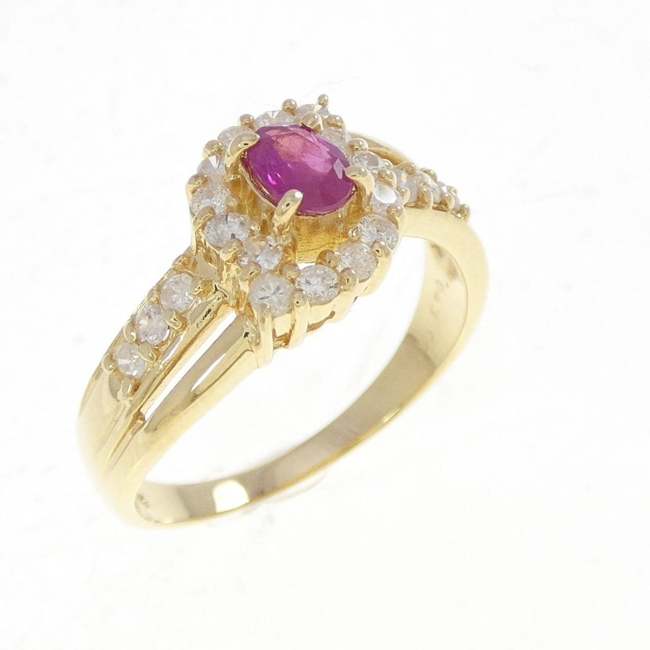 K18YG ルビー リング 0.43CT