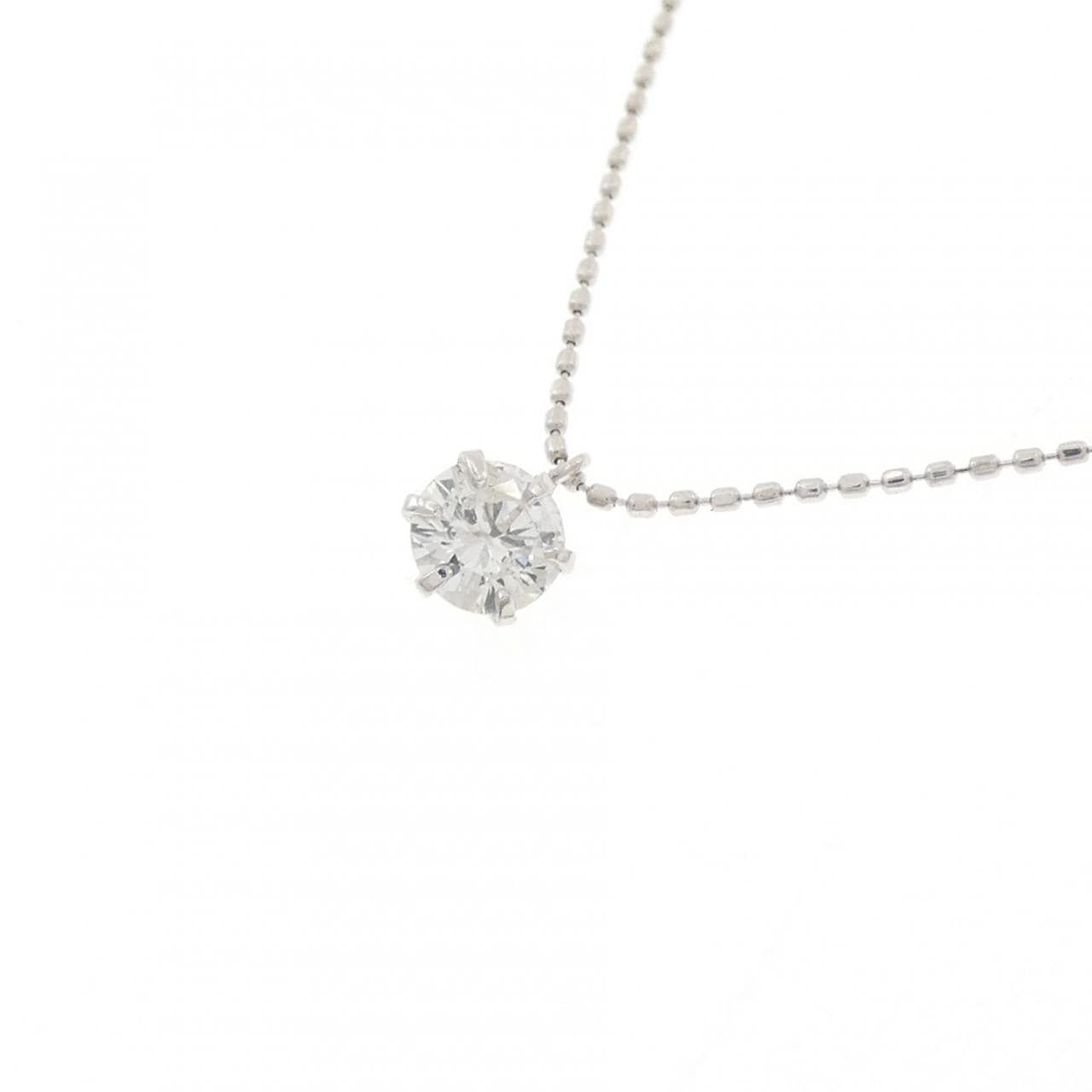 K18WG ソリティア ダイヤモンド ネックレス 0.20CT