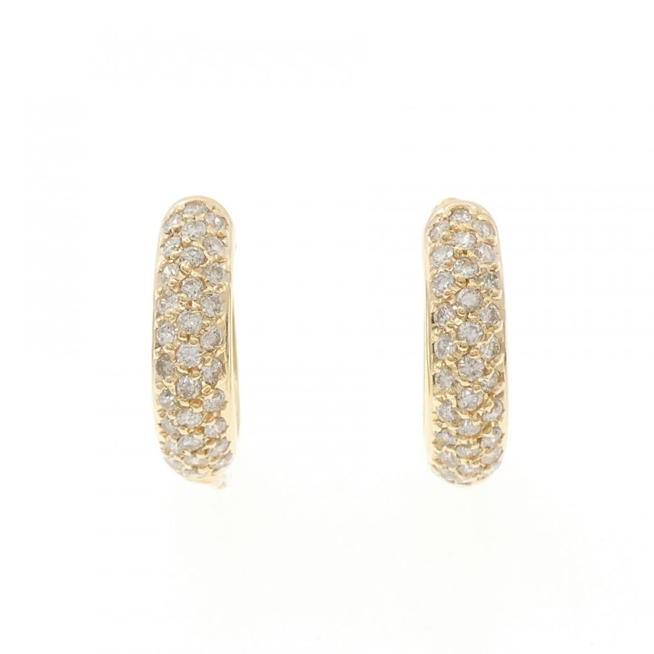 K18YG パヴェ ダイヤモンド ピアス 1.00CT