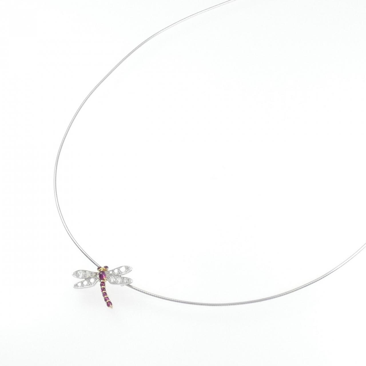 ギメル トンボ ルビー ネックレス 0.246CT
