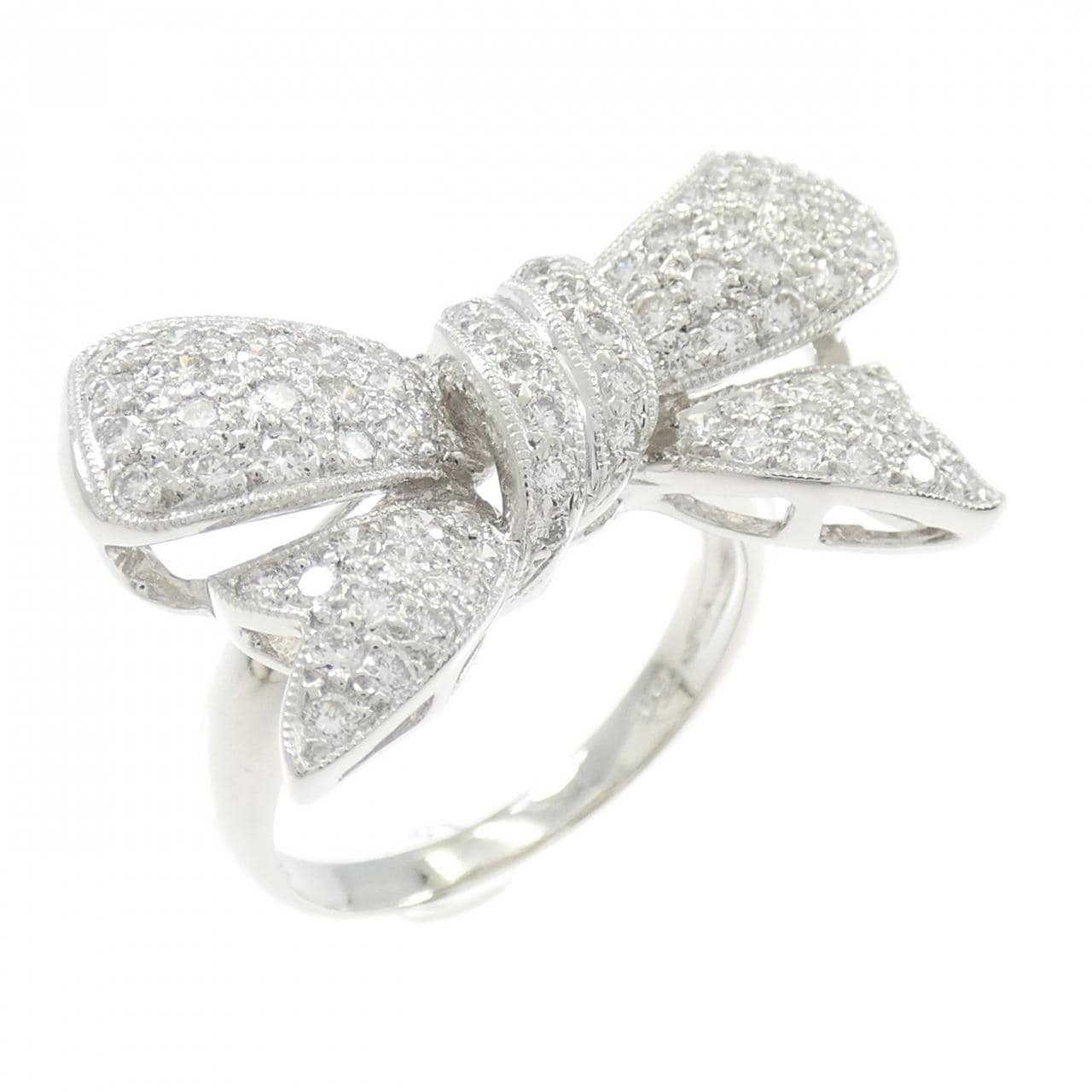 750WG リボン ダイヤモンド リング 1.12CT