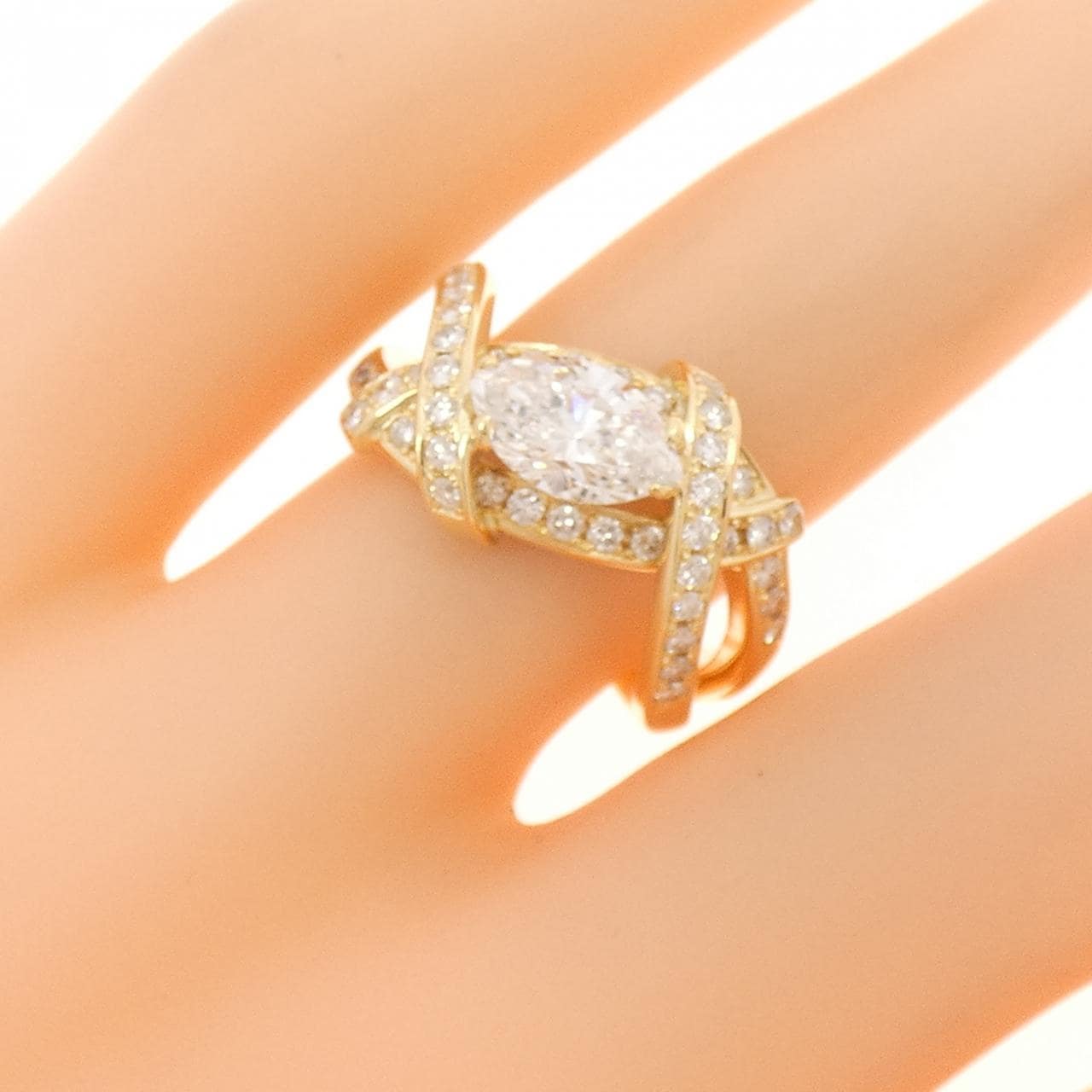 K18YG ダイヤモンド リング 0.850CT