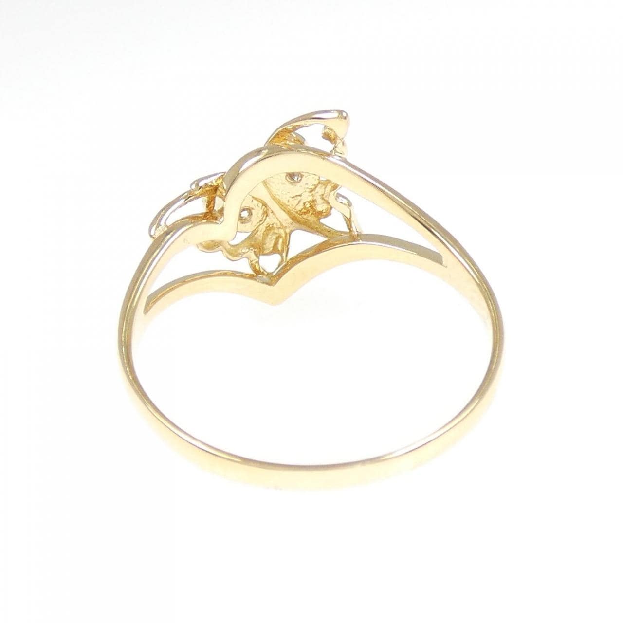 K18YG バタフライ ダイヤモンド リング 0.03CT