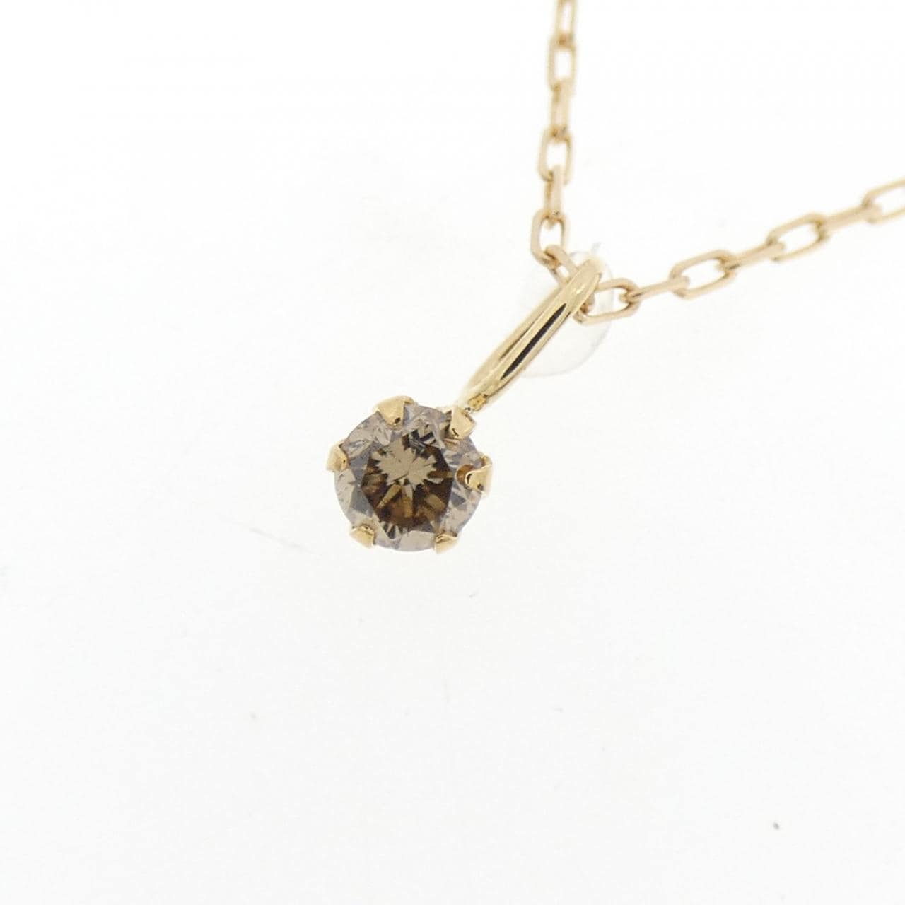 K18YG ソリティア ダイヤモンド ネックレス 0.1CT