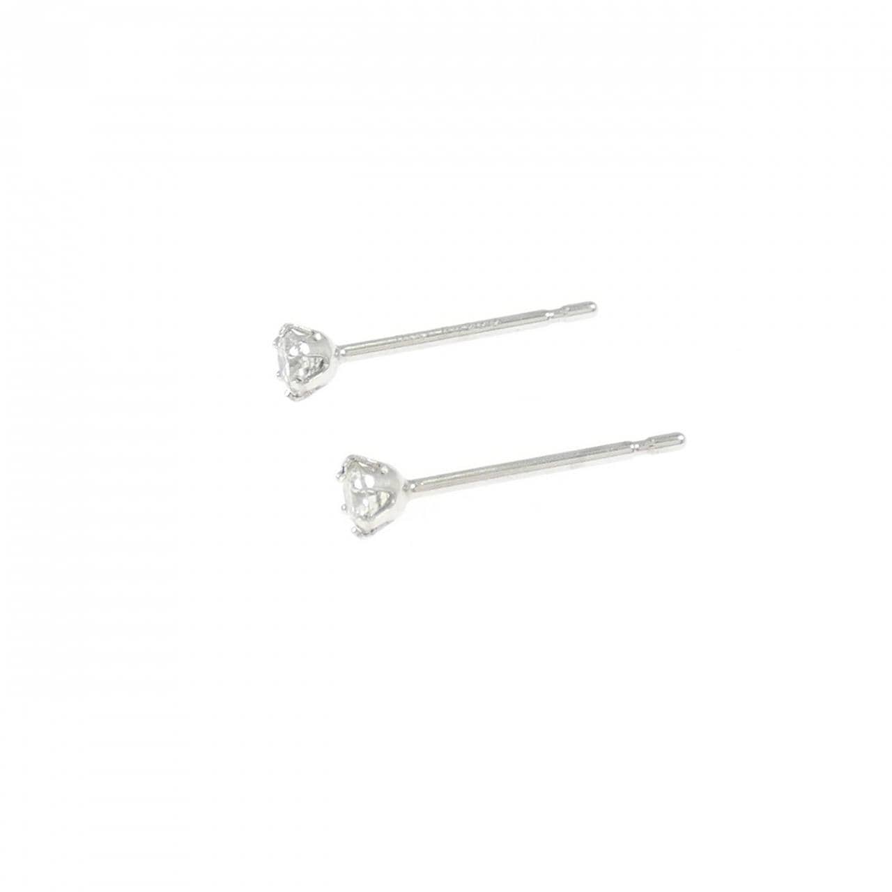 PT900 ソリティア ダイヤモンド ピアス 0.10CT