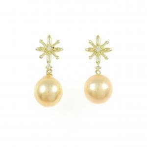 K18YG 白蝶パール ピアス 8.5mm