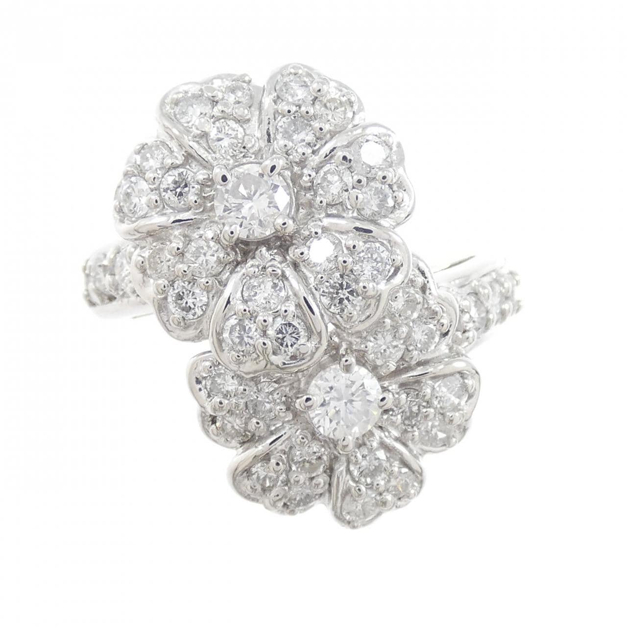 PT900 フラワー ダイヤモンド リング 1.00CT