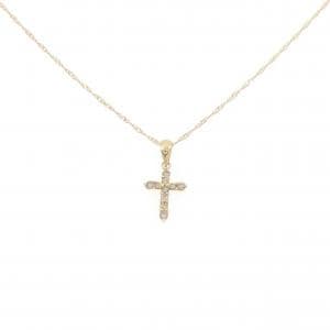 K18YG/750YG クロス ダイヤモンド ネックレス 0.20CT