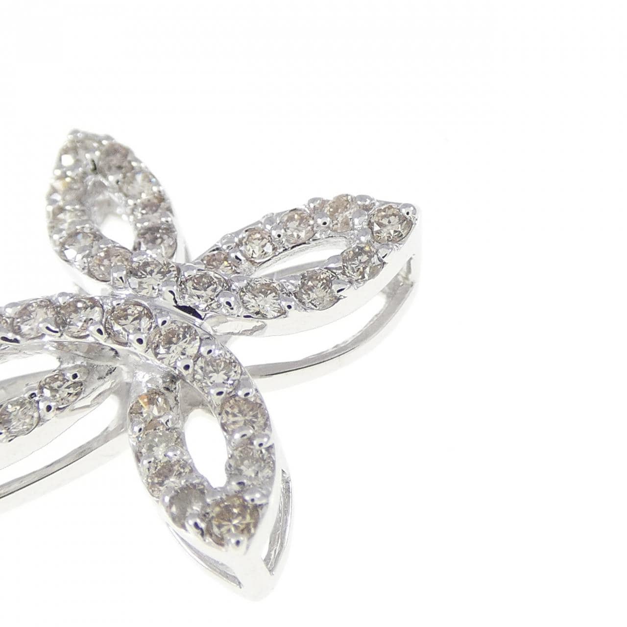 K18WG クロス ダイヤモンド ペンダント 0.30CT