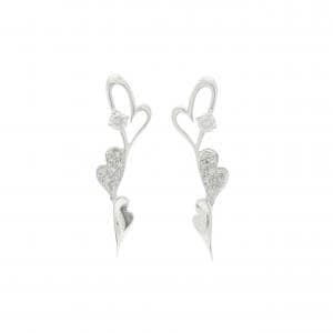 K18WG ハート ダイヤモンド ピアス 0.40CT