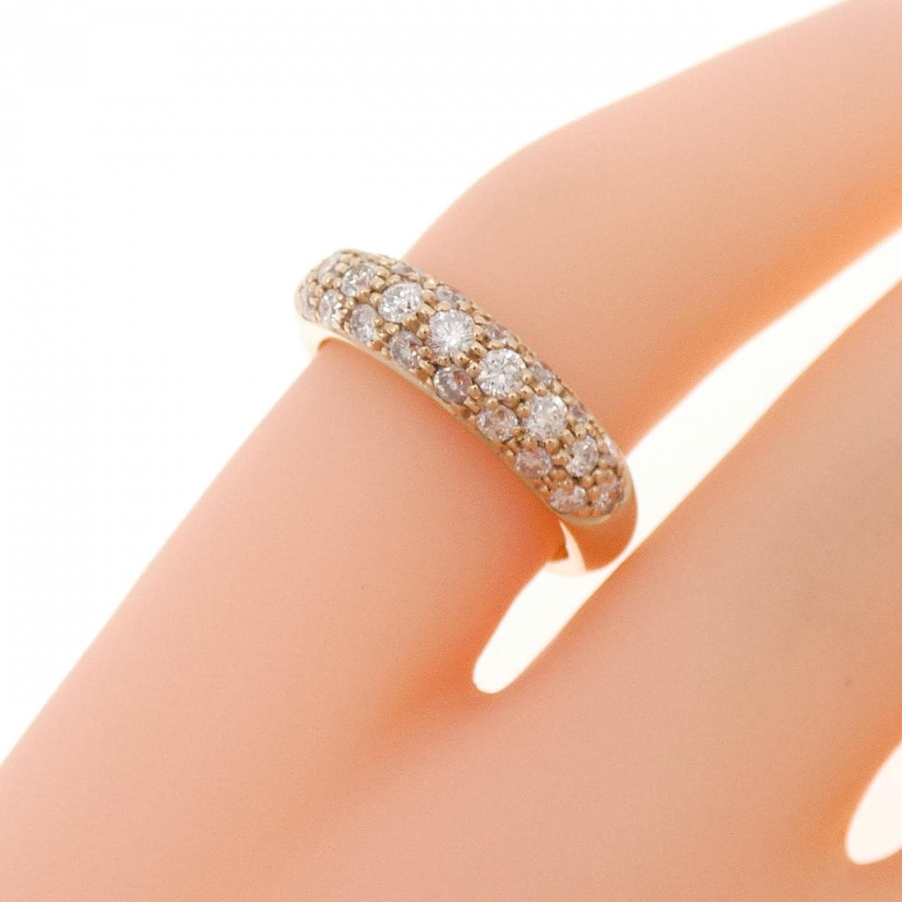 K18PG パヴェ ダイヤモンド ピンキーリング 0.50CT
