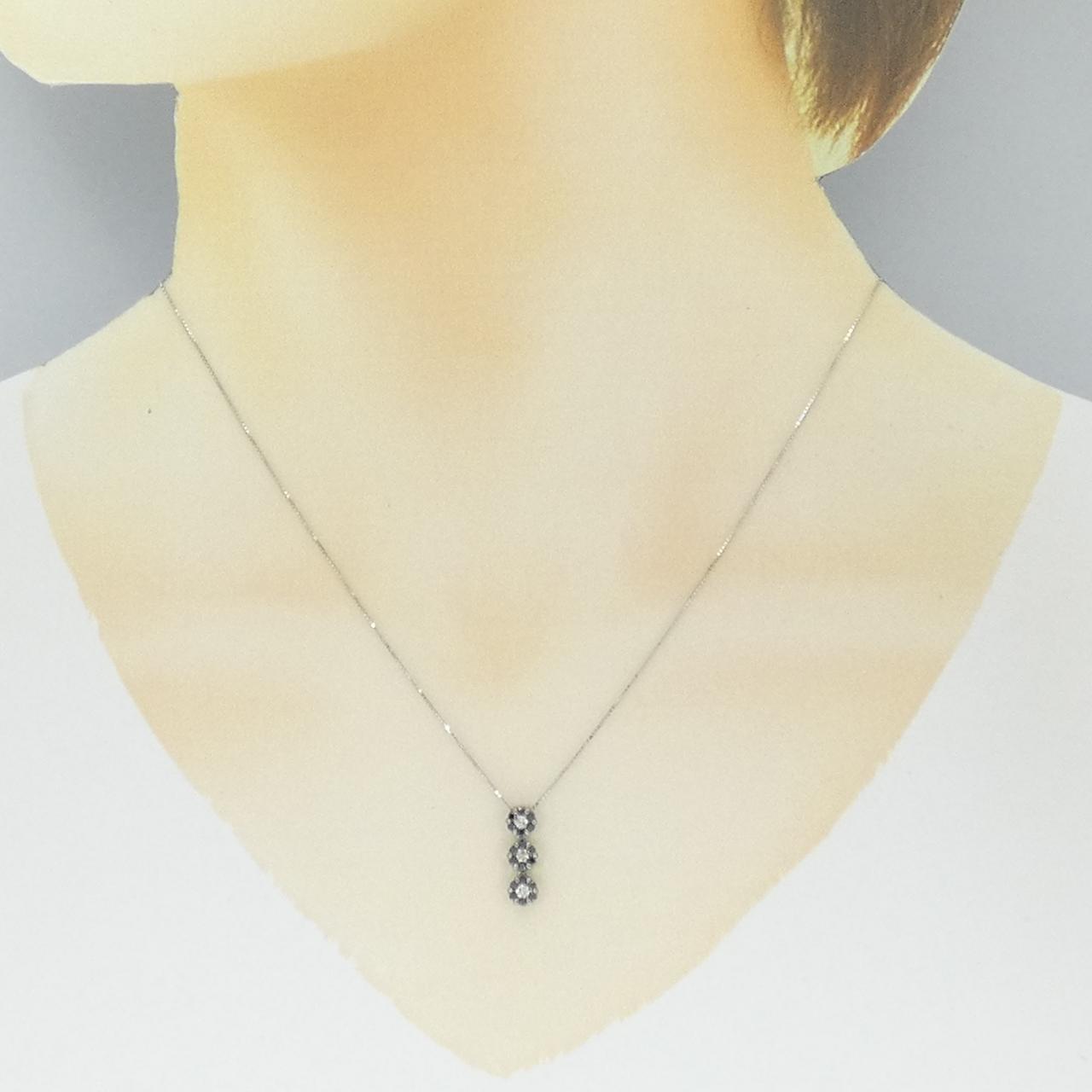 K10BG/K10WG フラワー ダイヤモンド ネックレス 0.34CT