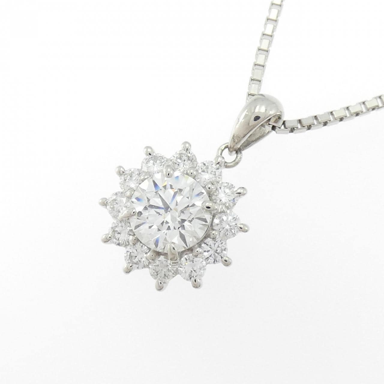 PT900/PT850 ダイヤモンド ネックレス 1.022CT G SI2 EXT H&C