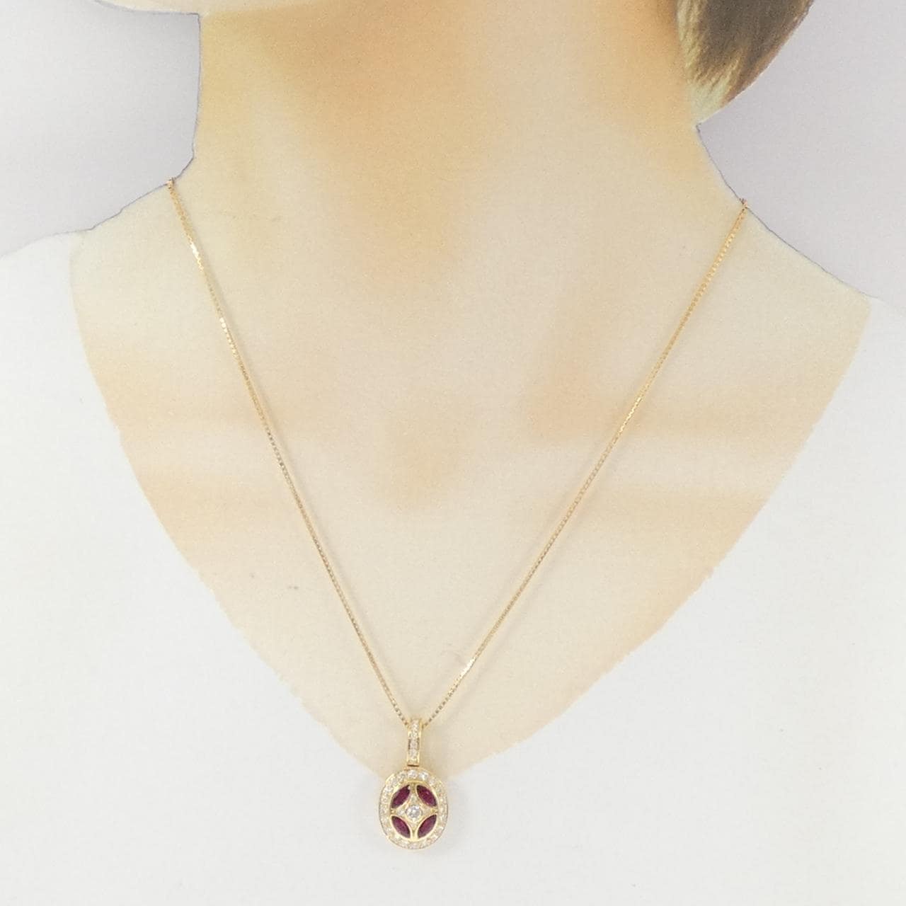 750YG/K18YG ルビー ネックレス