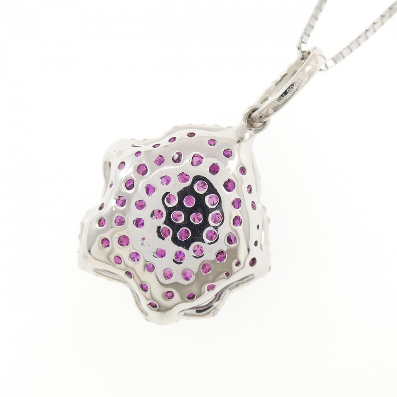 K18WG/K18BG ローズ ルビー ネックレス 0.70CT