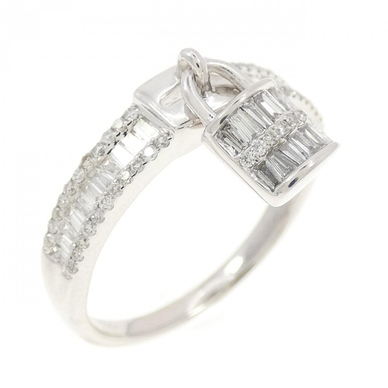 K18WG カデナ ダイヤモンド リング 0.40CT