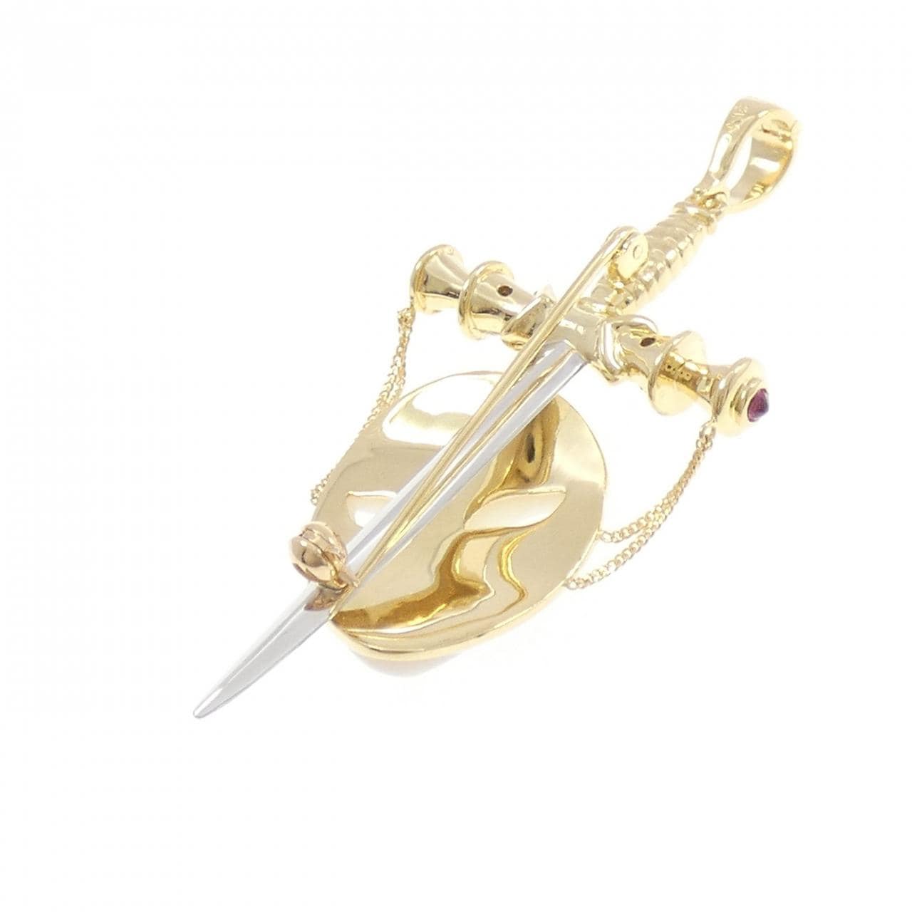 K18YG/K18WG オパール ブローチ