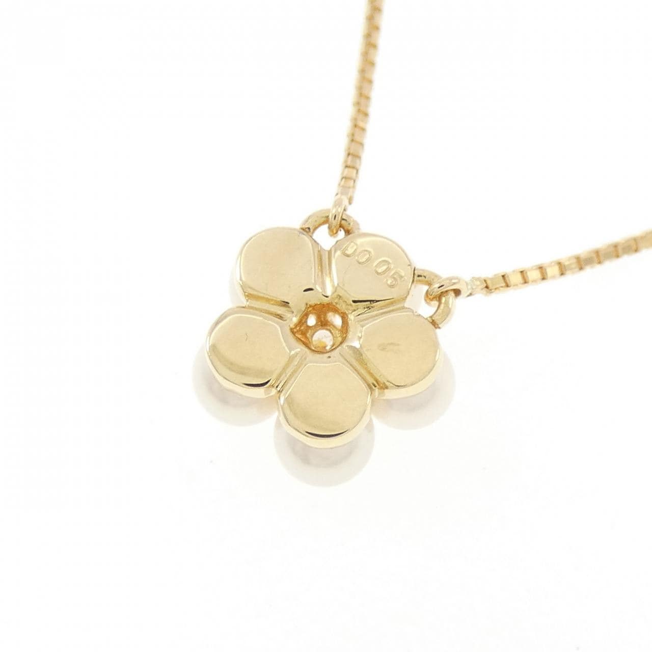 K18YG フラワー アコヤパール ネックレス