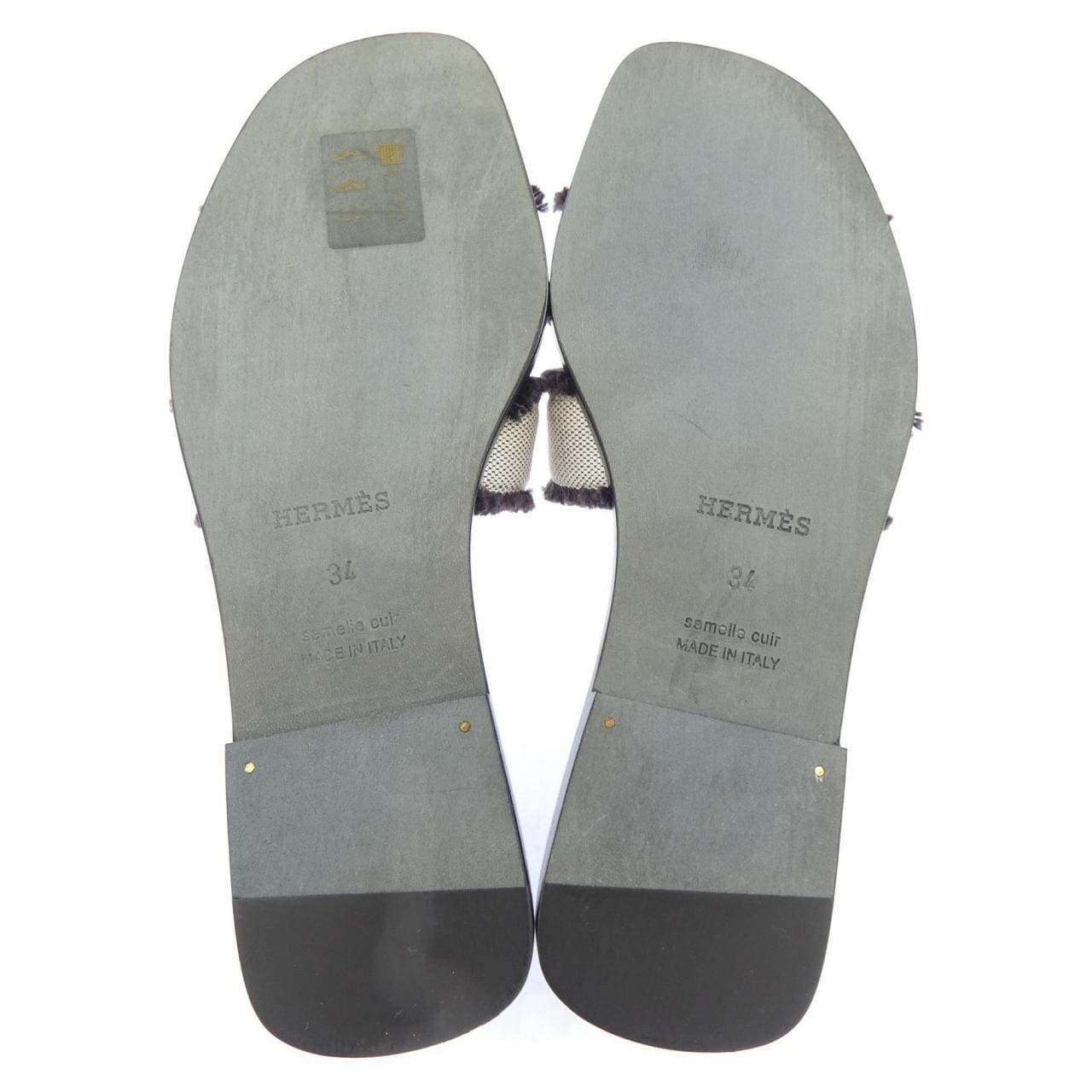 エルメス HERMES オラン ORAN トワルH フリンジ 231095Z サンダル