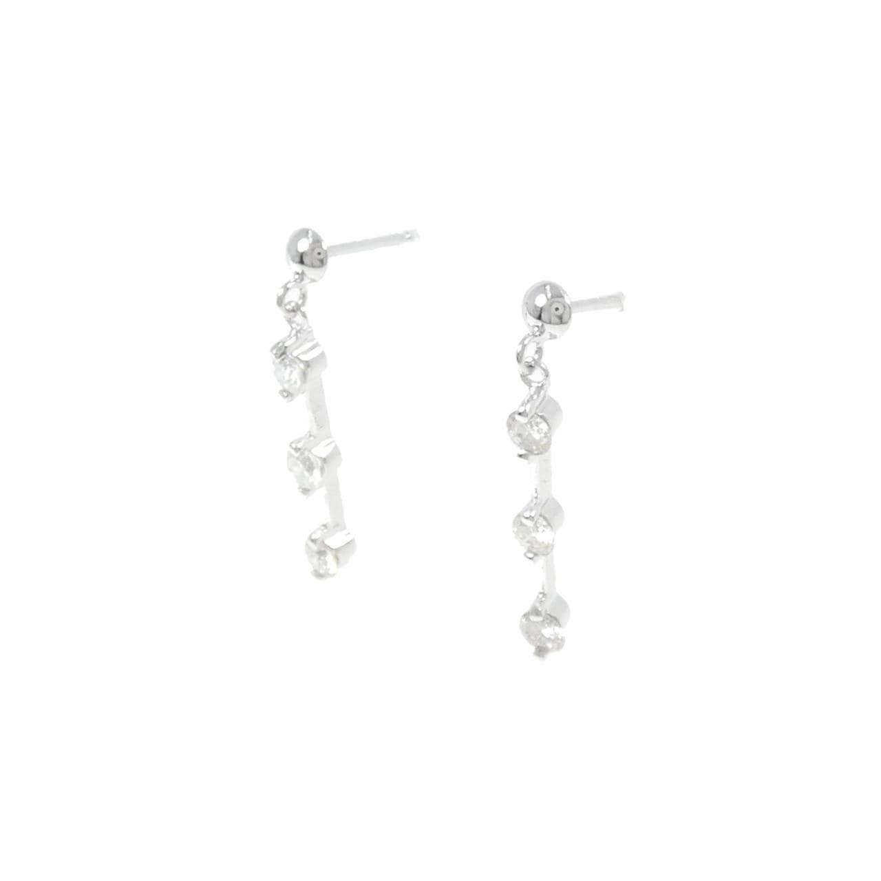 K18WG ダイヤモンド ピアス 0.50CT