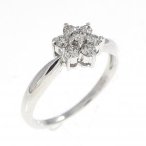 K18WG フラワー ダイヤモンド リング 0.23CT