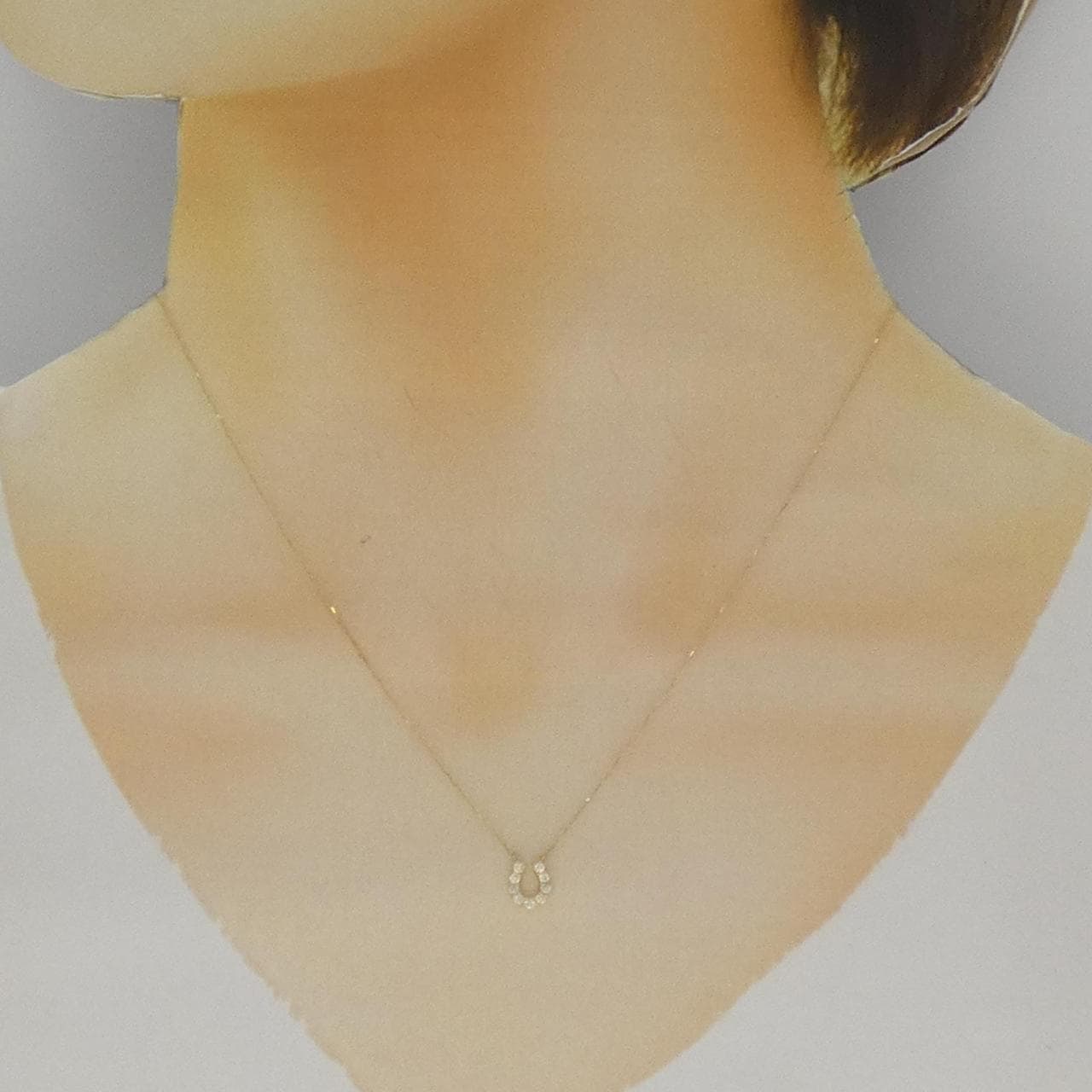 K18YG ホースシュー ダイヤモンド ネックレス 0.10CT