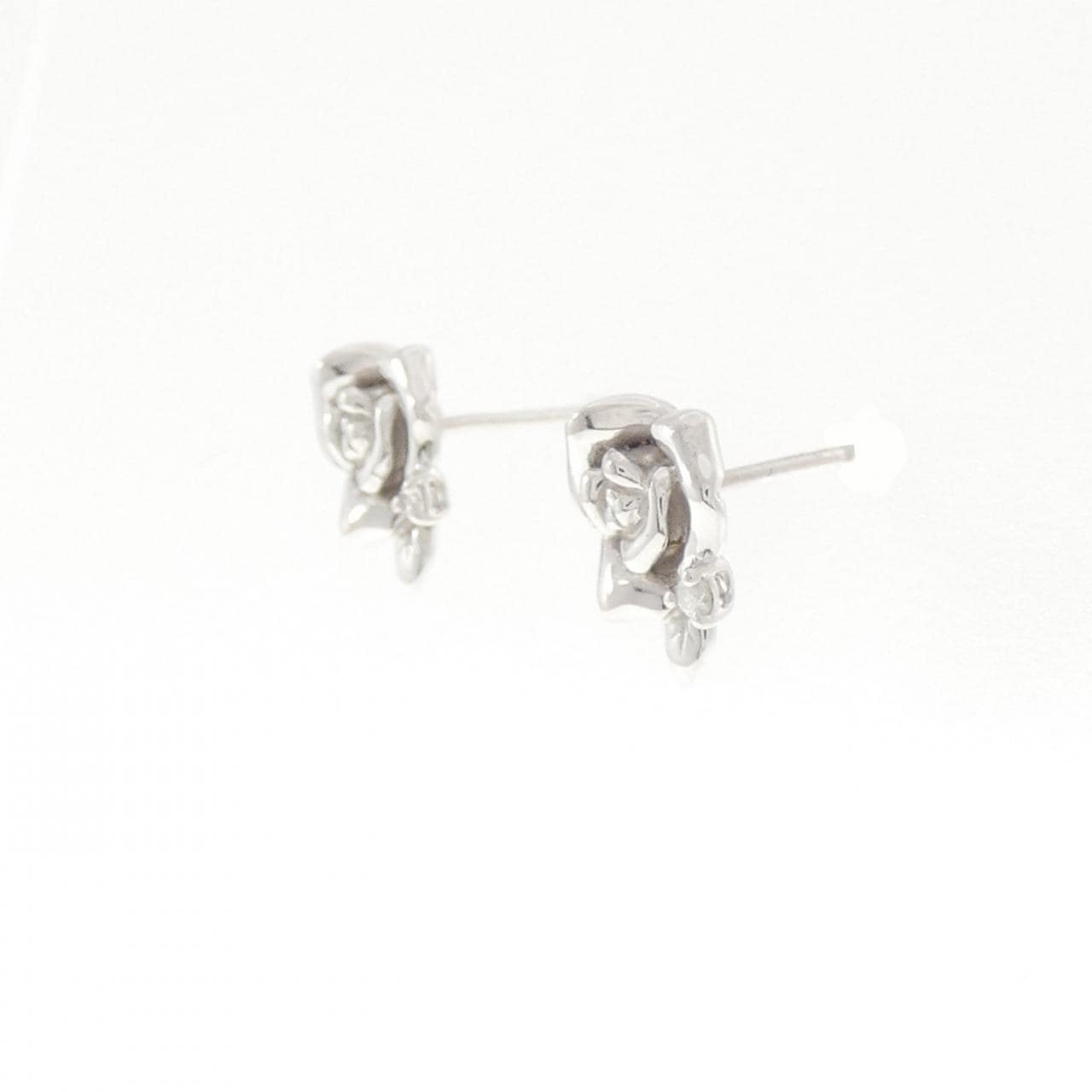 K18WG ローズ ダイヤモンド ピアス 0.02CT