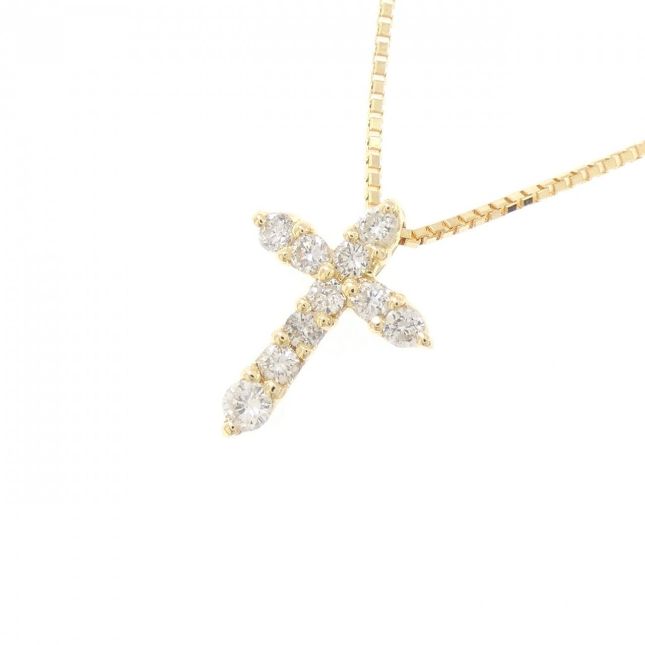 K18YG クロス ダイヤモンド ネックレス 0.30CT