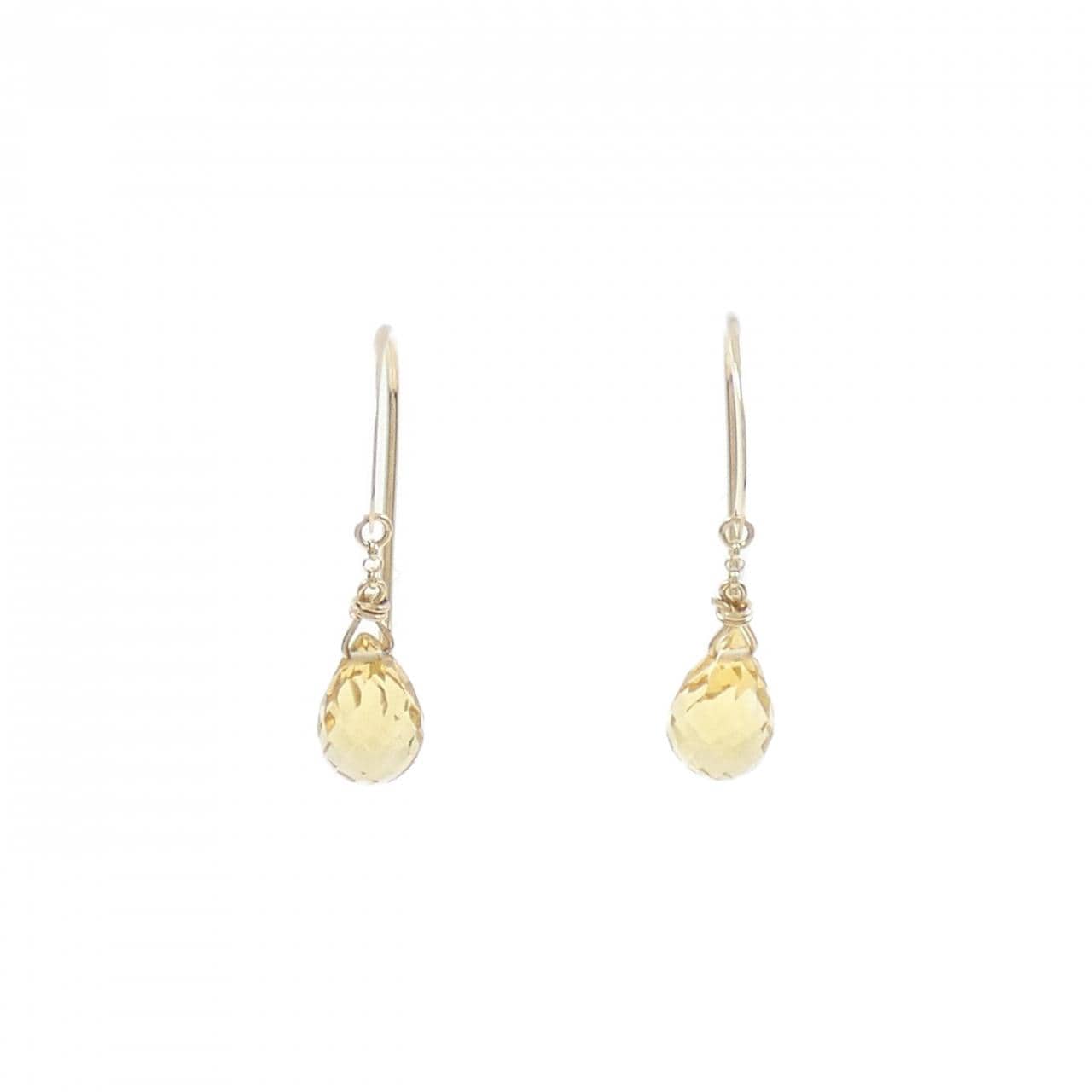 K10YG citrine earrings