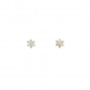 K18YG フラワー ダイヤモンド ピアス 0.20CT
