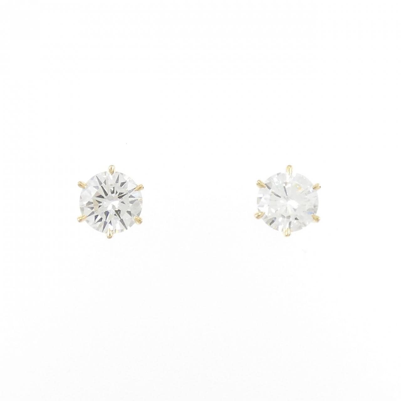 【新品】K18YG ダイヤモンド ピアス 0.494CT 0.484CT H SI2 VG
