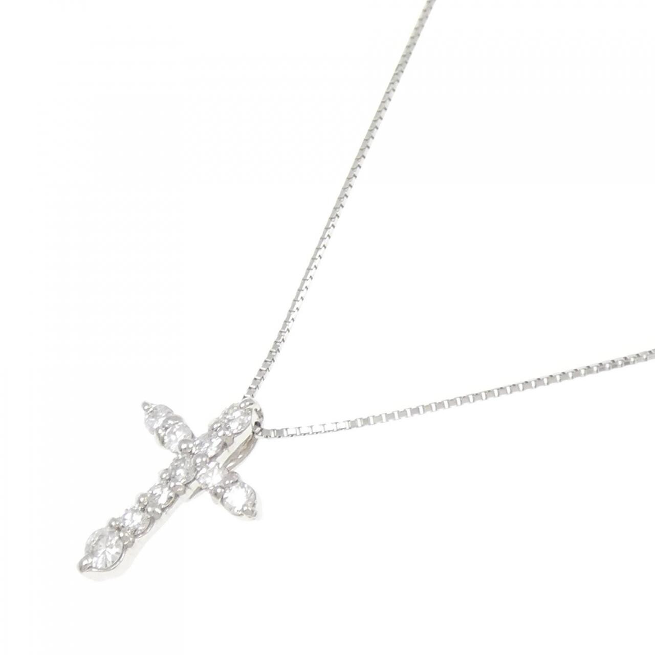 PT900/PT850 Cross Diamond Necklace 0.50CT