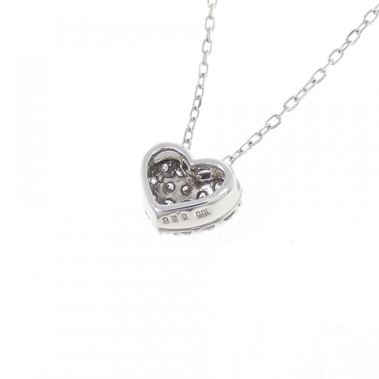 K10WG ハート ダイヤモンド ネックレス 0.20CT
