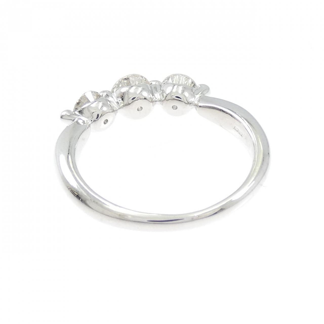 K18WG スリーストーン ダイヤモンド リング 1.00CT
